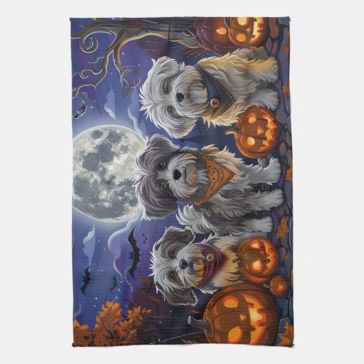 Havanese Halloween Spooky Geschirrtuch (Vertikal)