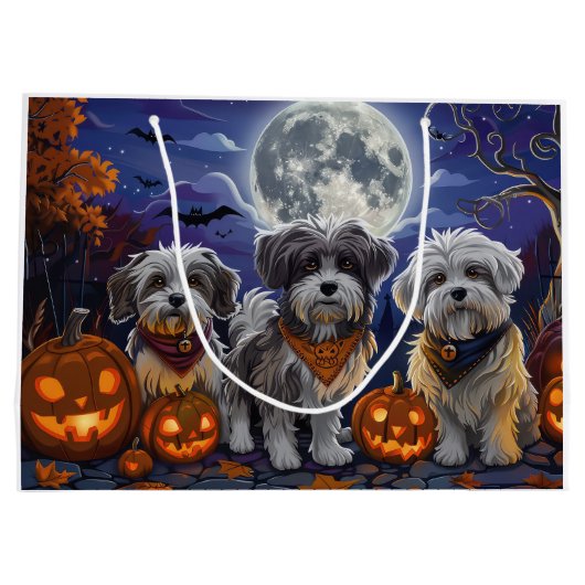 Havanese Halloween Spooky Große Geschenktüte (Rückseite)