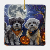 Havanese Halloween Spooky Keramikornament (Rückseite)