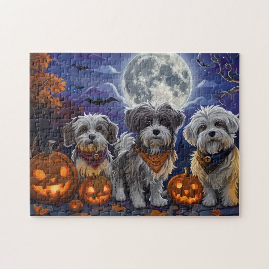 Havanese Halloween Spooky Puzzle (Horizontal)