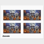 Havanese Halloween Spooky Rechteckiger Aufkleber (Blatt)