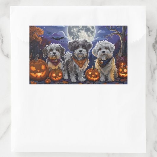 Havanese Halloween Spooky Rechteckiger Aufkleber (Tasche)