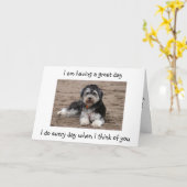 HAVANESE HAT EINEN GROSSEN TAGZEITTAG KARTE (Gelbe Blume)