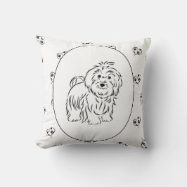 Havanese Hearts and Pawprints Kissen