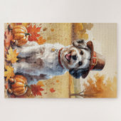 Havanese Herbstverlässt Erntedank Art Puzzle (Horizontal)