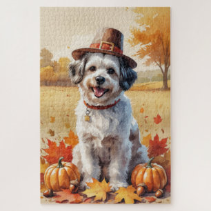 Havanese Herbstverlässt Erntedank Art Puzzle