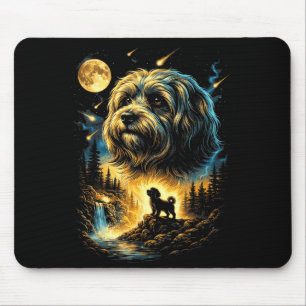 Havanese heult zum Mond Vintage 90er lustiger Hund Mousepad