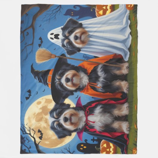 Havanese Hogs Pumpkin Halloween Funny Fleecedecke (Vorderseite)