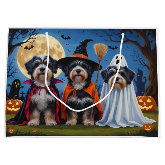 Havanese Hogs Pumpkin Halloween Funny Große Geschenktüte (Vorderseite)