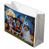 Havanese Hogs Pumpkin Halloween Funny Große Geschenktüte (Vorderseite Schrägansicht)