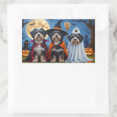 Havanese Hogs Pumpkin Halloween Funny Rechteckiger Aufkleber (Tasche)