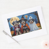 Havanese Hogs Pumpkin Halloween Funny Rechteckiger Aufkleber (Umschlag)