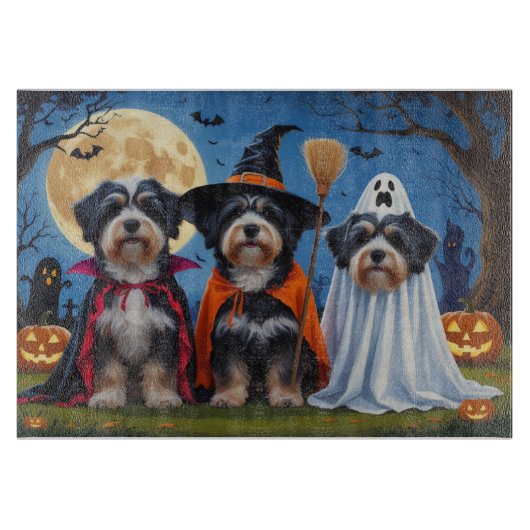 Havanese Hogs Pumpkin Halloween Funny Schneidebrett (Vorderseite)