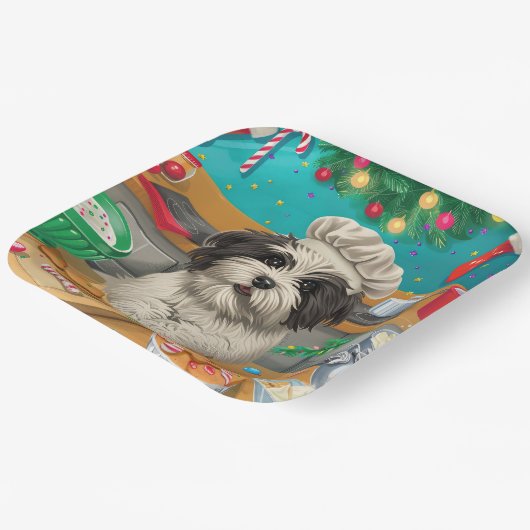 Havanese Holiday Baking: Festliche Weihnachten Pappteller (Gewinkelt)