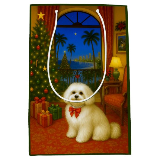 Havanese Holiday  Mittlere Geschenktüte (Vorderseite)