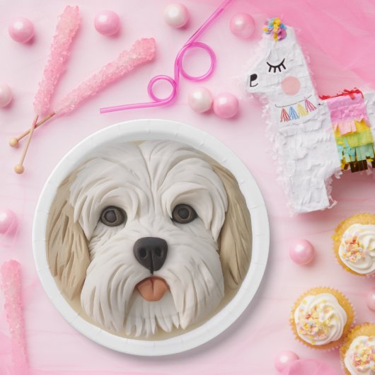 Havanese Hund 3D Inspiriert Pappteller (Party)