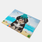 Havanese Hund am Strand Fußmatte (Schrägansicht)
