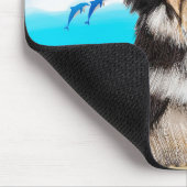 Havanese Hund am Strand Mousepad (Ecke)