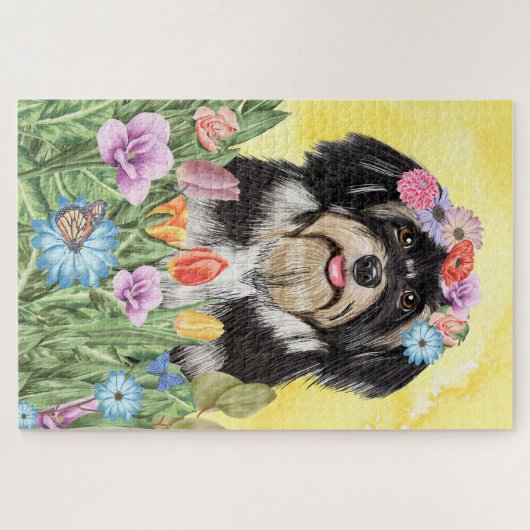 Havanese Hund Blume Puzzle (Horizontal)