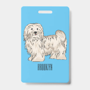 Havanese-Hund Cartoon-Illustration Ausweis