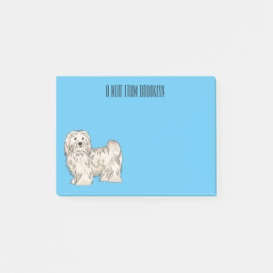 Havanese-Hund Cartoon-Illustration  Post-it Klebezettel
