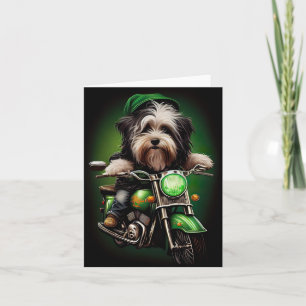 Havanese Hund fährt Fahrrad St. Patrick's Day Karte