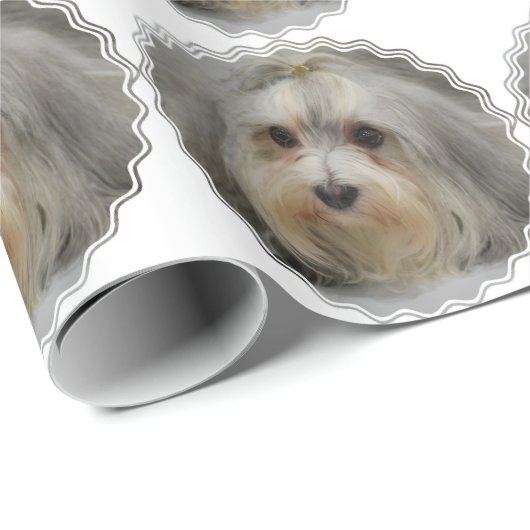 Havanese Hund Geschenkpapier (Rolleneckpunkt)