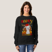Havanese Hund Glücklicher Havanese Hellothanksmas Sweatshirt (Vorne ganz)