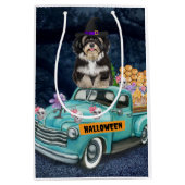 Havanese Hund Halloween LKW Beängstigende Nacht Mittlere Geschenktüte (Vorderseite)