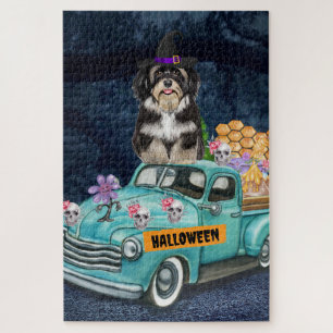 Havanese Hund Halloween LKW Beängstigende Nacht Puzzle