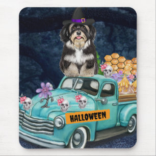 Havanese Hund Halloween-LKW Gruselige Nacht Mousepad
