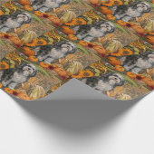 Havanese Hund Herbsternte Erntedank Geschenkpapier (Ecke)