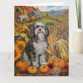 Havanese Hund Herbsternte Erntedank Karte (Vorderseite)