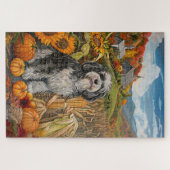 Havanese Hund Herbsternte Erntedank Puzzle (Horizontal)