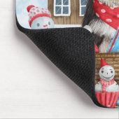 Havanese Hund im Schnee Weihnachtshaus Mousepad (Ecke)