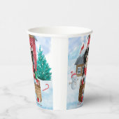 Havanese Hund im Schnee Weihnachtshaus Pappbecher (Rechts)