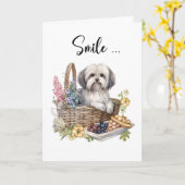 Havanese Hund in der Blume Hallo Karte (Gelbe Blume)