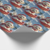 Havanese Hund in Sledge Lass es Schnee Weihnachten Geschenkpapier (Ecke)