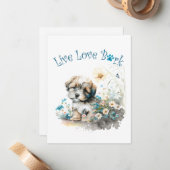 Havanese Hund Mama Floral Mitteilungskarte (Vorderseite/Rückseite Beispiel)