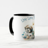 Havanese Hund Mama Floral Tasse (Vorderseite Links)
