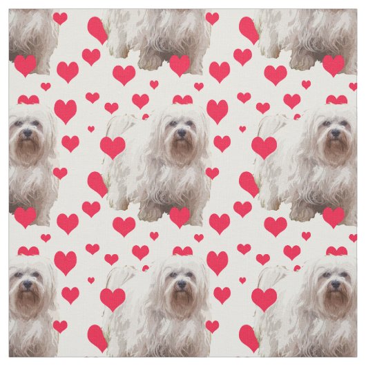 Havanese Hund mit Herz Stoff (Muster)