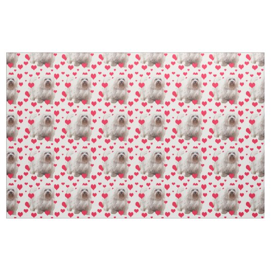 Havanese Hund mit Herz Stoff (Fat Quarter (45,7 x 55,9 cm))