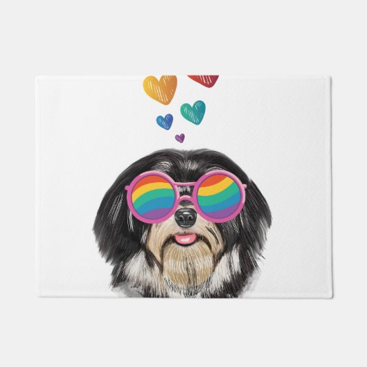 Havanese Hund mit Herz Valentinstag Fußmatte (Vorderseite)