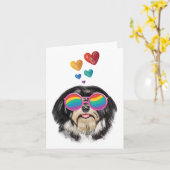 Havanese Hund mit Herz Valentinstag Karte (Gelbe Blume)