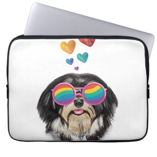 Havanese Hund mit Herz Valentinstag Laptopschutzhülle