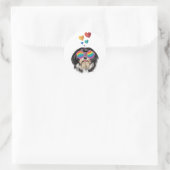 Havanese Hund mit Herz Valentinstag Runder Aufkleber (Tasche)