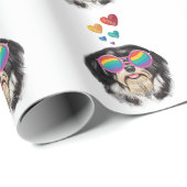 Havanese Hund mit Herz-Valentinstag-Wurf Geschenkpapier (Rolleneckpunkt)