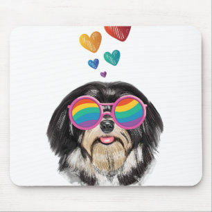 Havanese Hund mit Herzen Valentinstag Mousepad