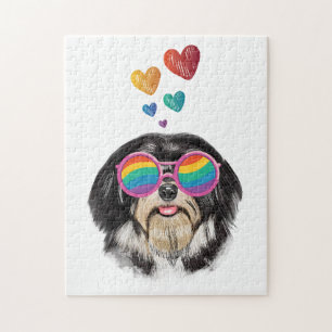 Havanese Hund mit Herzen Valentinstag Puzzle