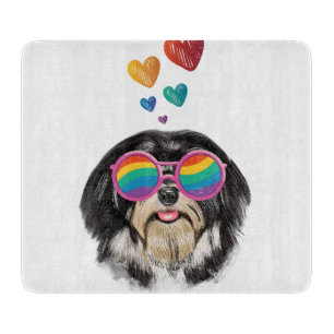 Havanese Hund mit Herzen Valentinstag Schneidebrett